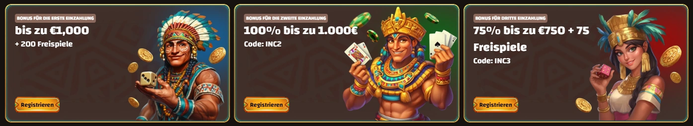 Incaspin Casino Willkommensbonus
